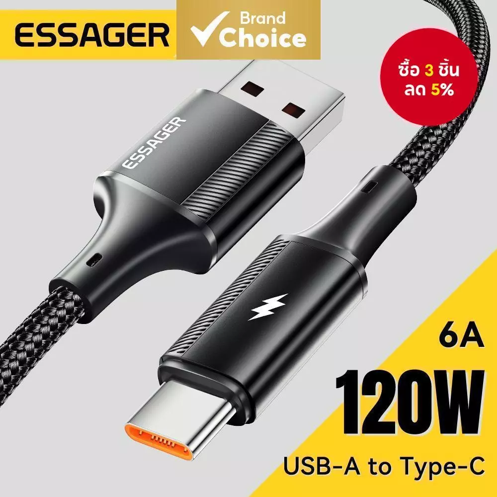 Essager 120W สาย Usb Type C สําหรับสายชาร ์ จเร ็ ว xiaomi 6A