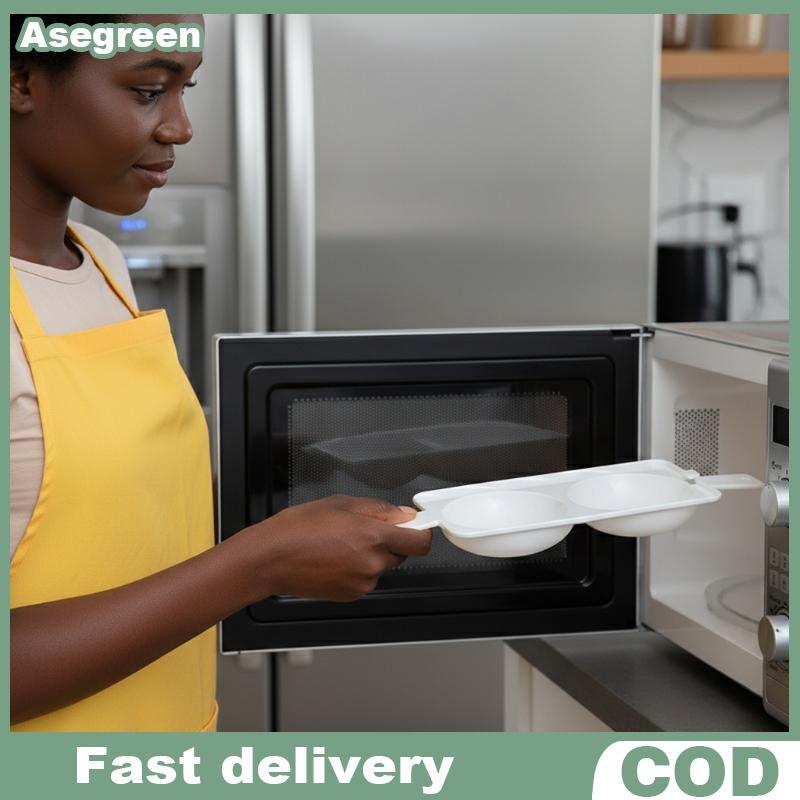 [Asegreen] เครื่องต้มไข่ไมโครเวฟ,หม้อต้มไข่สองถ้วย,อุปกรณ์ครัว,แม่พิมพ์ไข่น้ําพุร้อน,เครื่องมือทําอาหาร,เครื่องทําไข่ดอกบัวน้ําใส