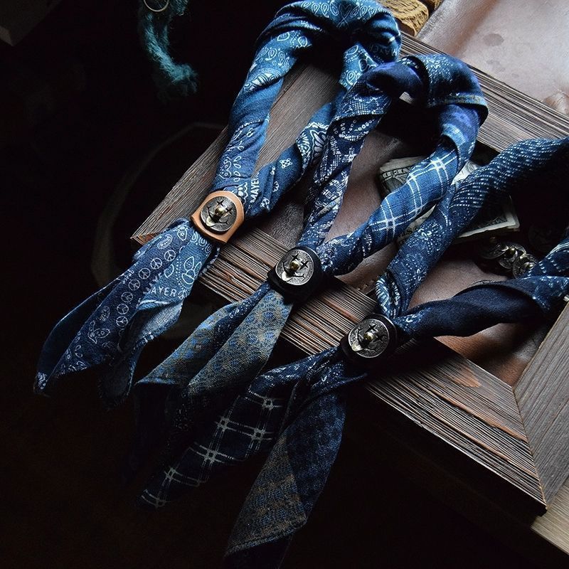 Joker Joker American Retro Fashion Matching Accessories Square Scarf Buckle PU Scarf Buckle Khaki 6.