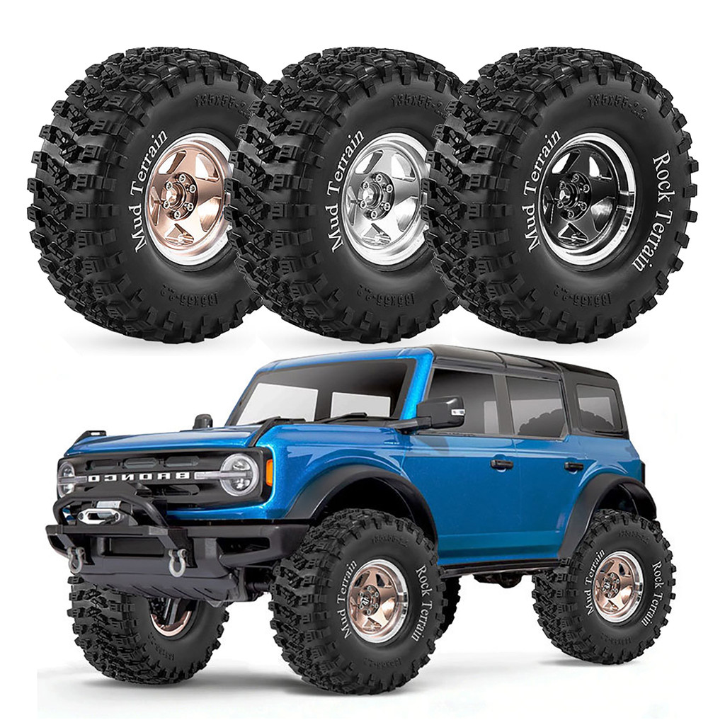 4pcs 135 มม.2.2 นิ้วโลหะ Beadlock ล้อยางสําหรับ 1/8 1/10 Axial AXP8 SCX10 H8H Wraith RR10 Capra TRX4