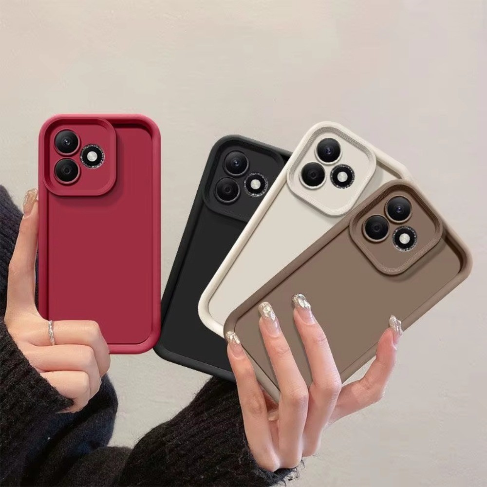 สําหรับ OPPO A6C 4G CPH2895 เคสโทรศัพท์กันกระแทกสีทึบปลอกซิลิโคน Soft TPU ฝาหลัง
