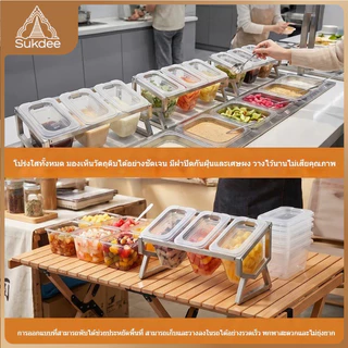 ✅ส่งจากไทย✅ โครงสแตนเลสแบบเอียงชั้นเดียว คู่ถาดพลาสติกใส มีฝา+ตะเกียบ ขนาด10/15ซม. แข็งแรงใช้งานร้านอาหารบุฟเฟ่ต์