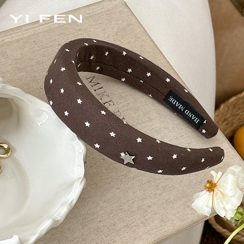 YIFEN Preppy สไตล์ Star ฟองน้ําหนาแถบคาดศีรษะหญิง รูปที่ 4
