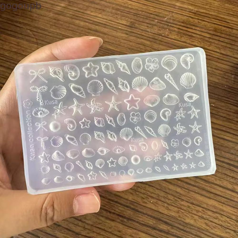 GOGOUTH แม่พิมพ์ปั๊มเล็บ, Oxidation-resistant Reusable Sea Shell รูปแบบเล็บซิลิโคนแม่พิมพ์, Beach Theme SHELL Baroque Pearls เล็บเครื่องมือลายฉลุสําหรับผู้เริ่มต้น