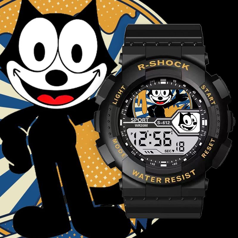 [นาฬิกา] Felix the Cat Felix the Cat สินค้านาฬิกาสองมิติการ์ตูนกันน้ํากีฬาโครโนกราฟนาฬิกาอิเล็กทรอนิ