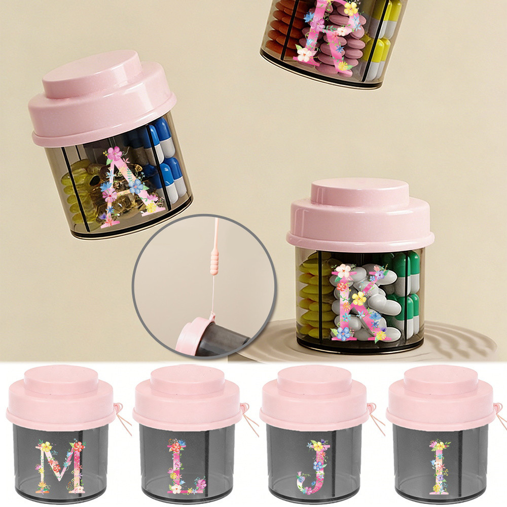 กล่องใส่ยาขนาดเล็ก Lanyard Medicine Box Compartment Capsule Box Outdoor Travel Medical Organizer Box