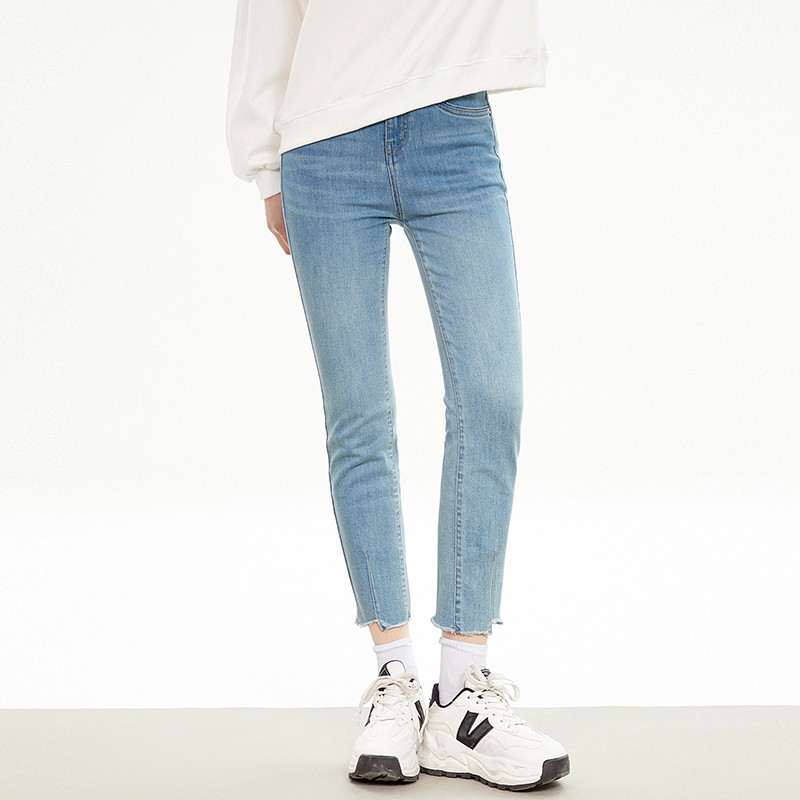 [ถ่ายทอดสด] 9 Charm KZ0S0004 กางเกงยาวข้อเท้าแฟชั่น Micro-Elastic Slim-Fit Pants กางเกงยีนส์ผู้หญิง 