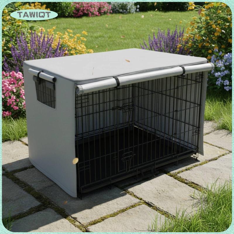 [tawiqt.th] ผ้าคลุมที่พักพิงกลางแจ้ง Universal Fit Dog Crate Protector 210D ผ้า Oxford สําหรับกรงลวดอุปกรณ์เสริมกลางแจ้ง