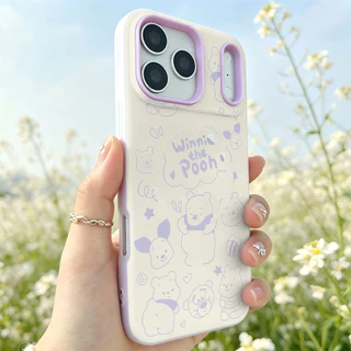 🐻เคสไอโฟน ลายหมีพูห์สไตล์ร่างเส้น เคสเจลลี่แม่เหล็ก สัมผัสนุ่ม 4 สีพร้อมส่ง BCGDCX010