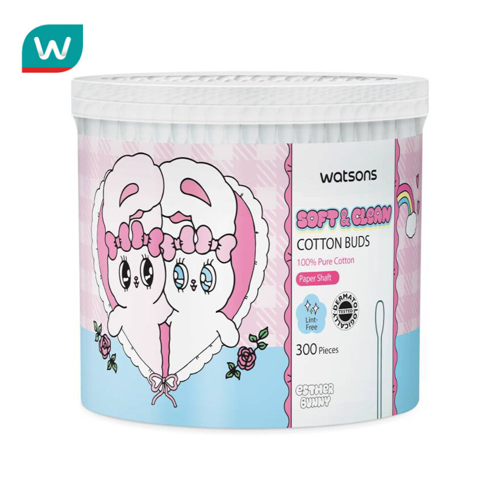 Watsons วัตสัน สำลีก้านกระดาษ 300 ก้าน (Esther Bunny).