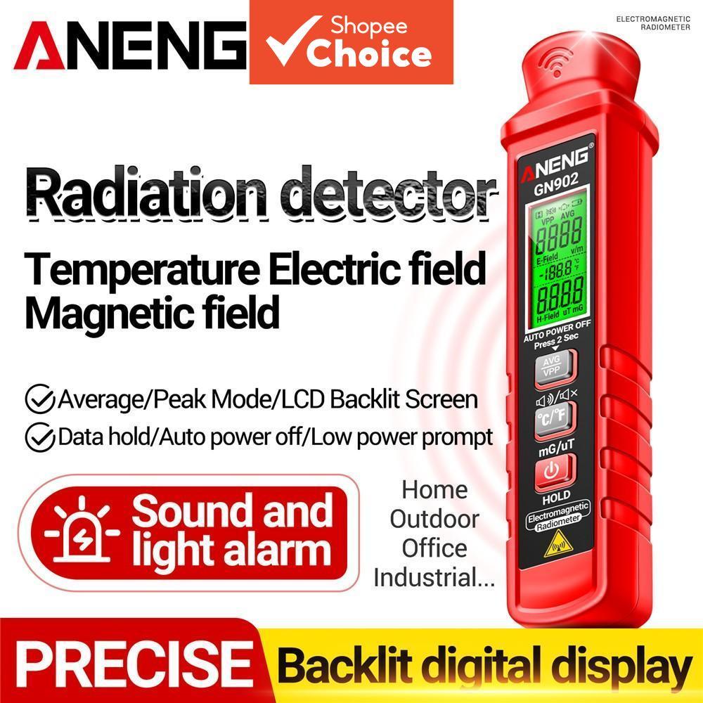 ANENG 1 PC GN902 เครื่องตรวจจับรังสีแม่เหล็กไฟฟ้าแบบพกพา, LCD Meter สําหรับ X-Ray,กัมมันต์, อุณหภูมิ, และการวัดมิเตอร์ ราคาถูก Shopee Lazada