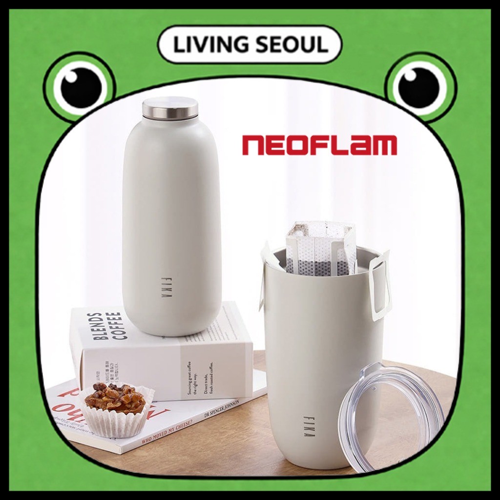NEOFLAM Fika ถ้วยแก้วสแตนเลส 304 2 ประเภท / ถ้วยฉนวนสุญญากาศ ผลิตภัณฑ์ดั้งเดิม