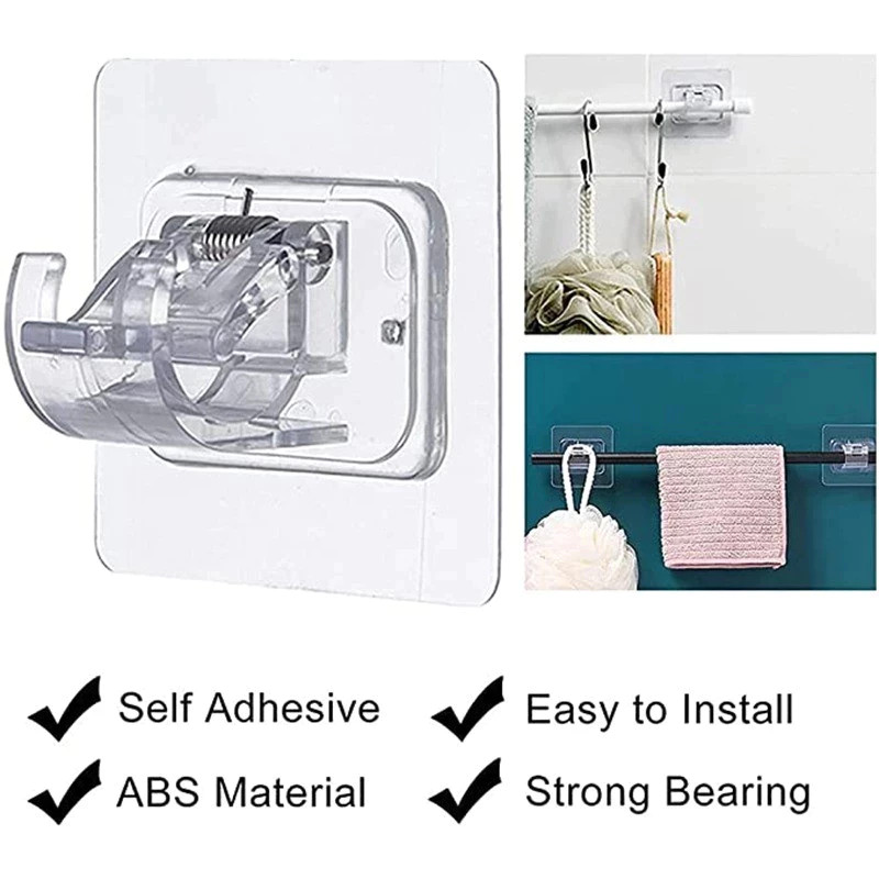 GG CLIP BRACKET HANKER SOCKET / CURTAIN POLE HOOK STICK แบบไม่มีรูเจาะ