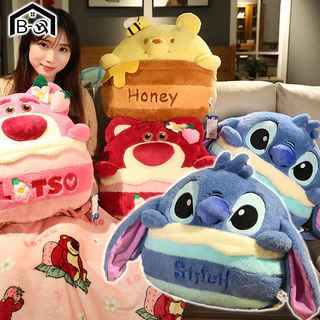 BHQ หมอนผ้าห่ม 2in1 ผ้านาโนนุ่มสุดนิ่ม ลายการ์ตูนน่ารัก พับเก็บในตัว สำหรับงีบกลางวันไปปิกนิกเดินทาง