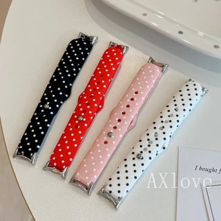 Soft Polka Dot พิมพ์สายรัดซิลิโคนสําหรับ Xiaomi Mi Band 10 9 8 7 pro 6 5 4 3 NFC สร้อยข้อมือสําหรับ Redmi Watch 6 5 4 สายรัดข้อมือ
