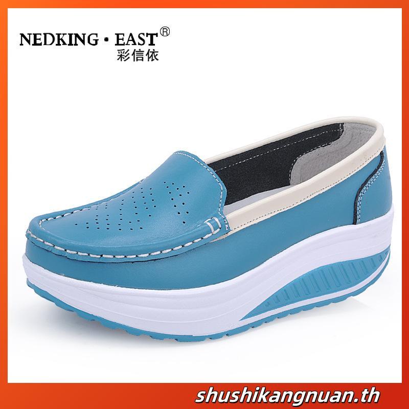 Women's Shoes White Nurse Shoes Swing Work Single Shoes Lady's Heel Platform Shoes