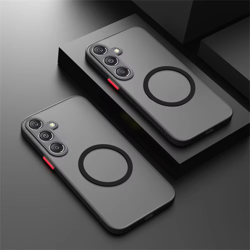 SAMSUNG เคสโทรศัพท์แม่เหล็กหรูหราสําหรับSamsung Galaxy A56 A55 A54 A17 A16 A36 A26 A35 A25 A15 A53 A34 A14 A32 A13 A51 A71 5G 4Gฝาครอบ