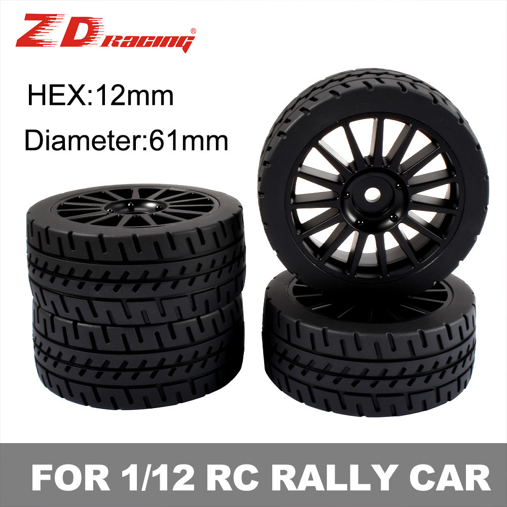 ZD Racing 2PCS 12mm Hex Rubber Tires for 1/12 RC Racing Drift Car Compatible with ZD Racing RX12 Ori