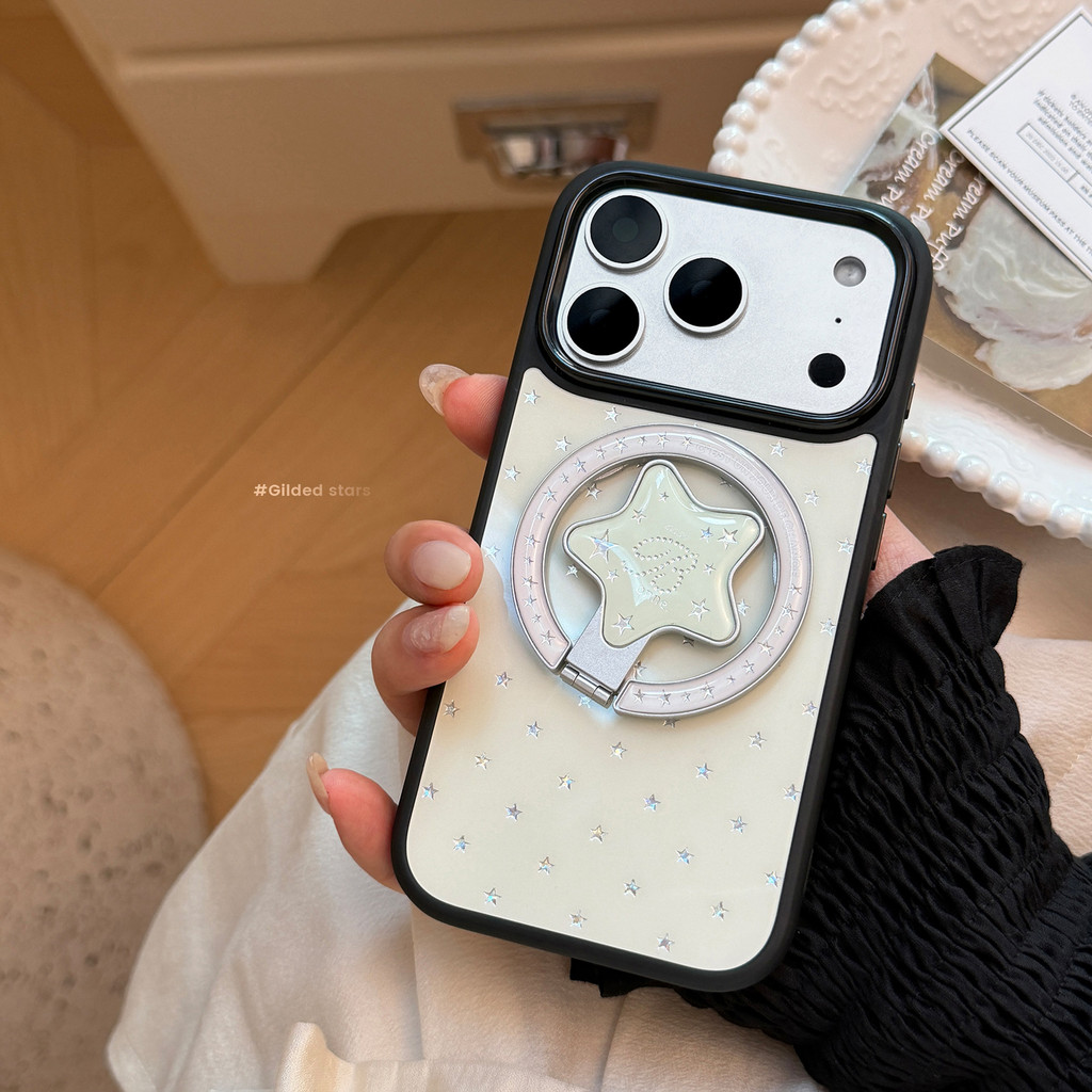 ฤดูร้อน Green Blister Star Apple 17promax เคสโทรศัพท์ iphone16 Gilt Magnetic Bracket 15 เหมาะสําหรับสด