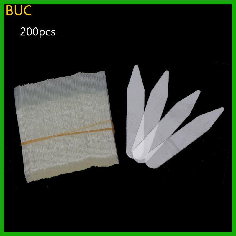 BUC 200 ชิ้นโปร่งใสเสื้อ COLLAR สนับสนุนอุณหภูมิทน COLLAR Stay ใส่ Matte Clear เสื้อ COLLAR