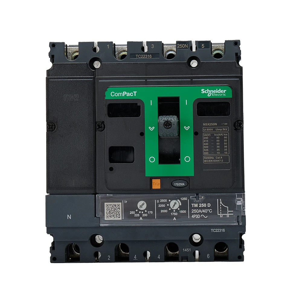 ขายสูง SCHNEIDERs Molded Case Circuit Breaker NSX250N TMD 250 4P3D F Thermal-Magnetic Trip Unit 24V/