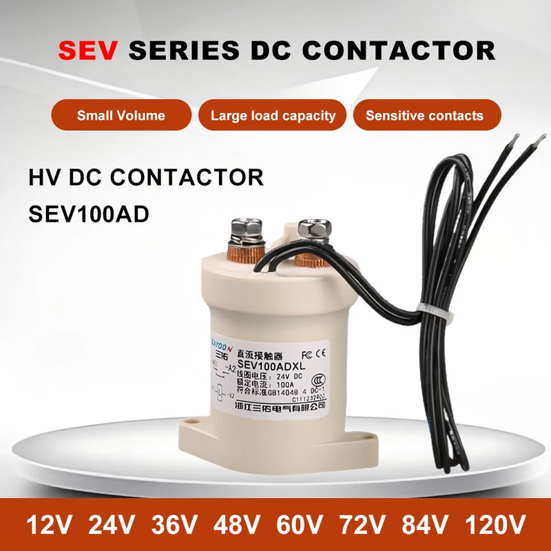 ขายสูง SEV100AD 12V 24V 36V 48V 72V สถานีชาร์จแรงดันไฟฟ้า DC คอนแทค DC power รีเลย์ไฟฟ้าสําหรับ EV C