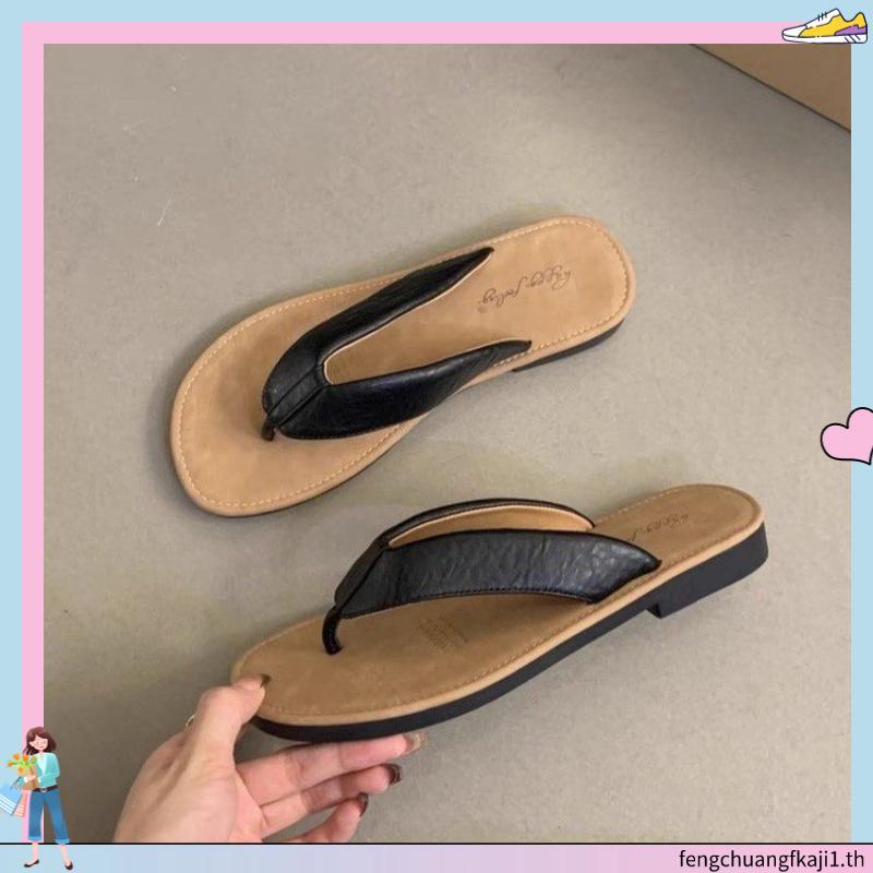 Super Hot Fashion Korean Version Flip-Flops 2024 New miu Flip-Flops~Summer Outer Wear Beach Sandals 