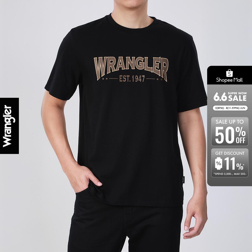 WRANGLER เสื้อยืดแขนสั้นผู้ชาย รุ่น WR S226MTSSF14 สีดำ