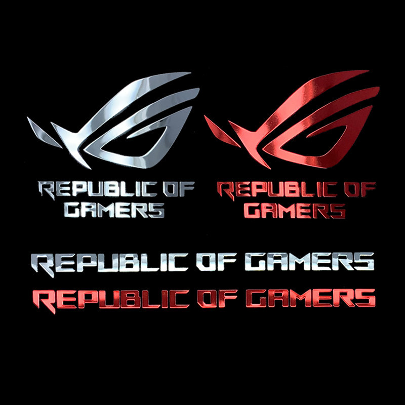 Metallic ASUS Republic Of Gamers Fearless Eye สติกเกอร์สําหรับเล่นเกมแล็ปท็อปพีซีแชสซีชุดหูฟังสําหรั