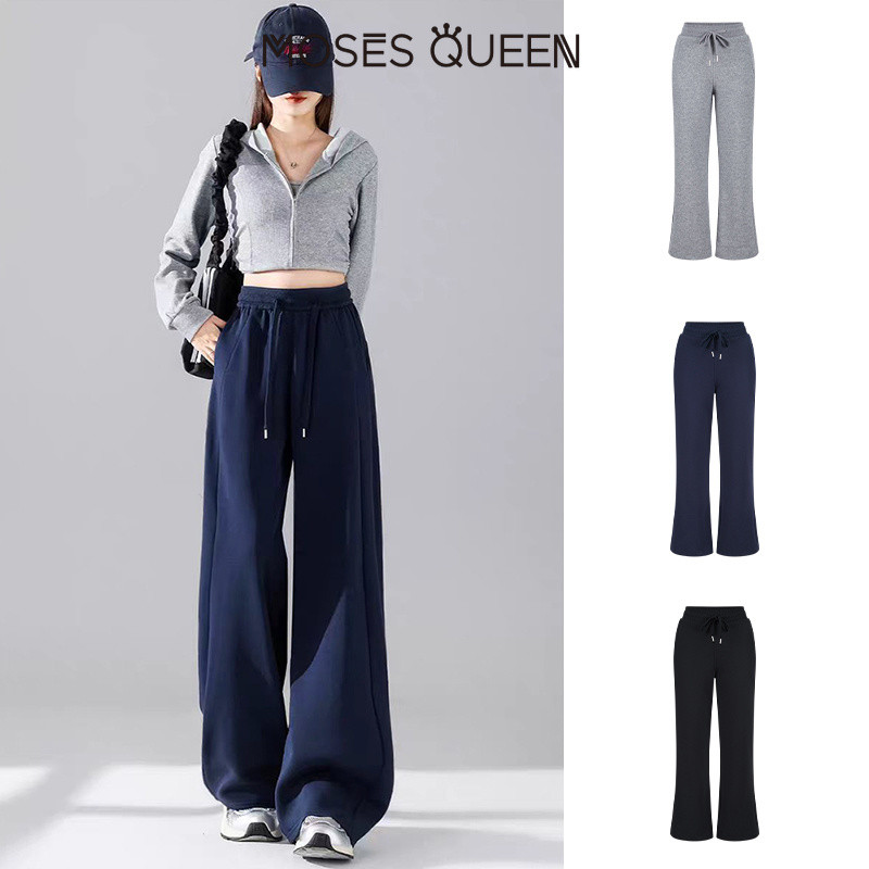 MOSESQUEEN โมส ราชินี เชือกรูด กางเกงลำลองขากว้างสำหรับผู้หญิง ออกแบบมาเพื่อความสะดวกสบายและบางเบา #63235