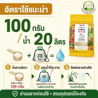 (ยกลัง 5/10 กก) มามีโกร 13-0-46 ปุ๋ยเกล็ด ตรากระต่าย ละลายน้ำได้ดีเยี่ยม ดูดซึมได้ทั้งทางรากและทางใบ