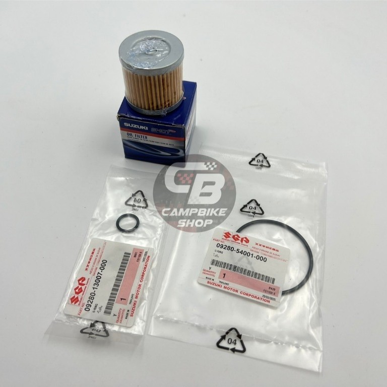 กรองน้ำมันเครื่องและโอริง แท้ศูนย์ Burgman200-400/Gsx150/Raider150/Smash