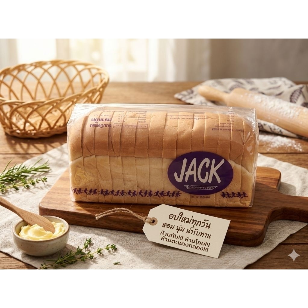 🍞 ขนมปังแจ็ค🍞ปังเปิดฝา ยี่ห้อJack ขนมผลิตใหม่จากโรงงานทุกวัน