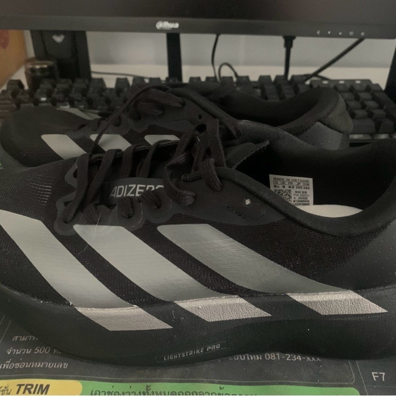 รองเท้า Adidas Adizero Evo SL Size.8 42 สีแดงดำคาดเทา