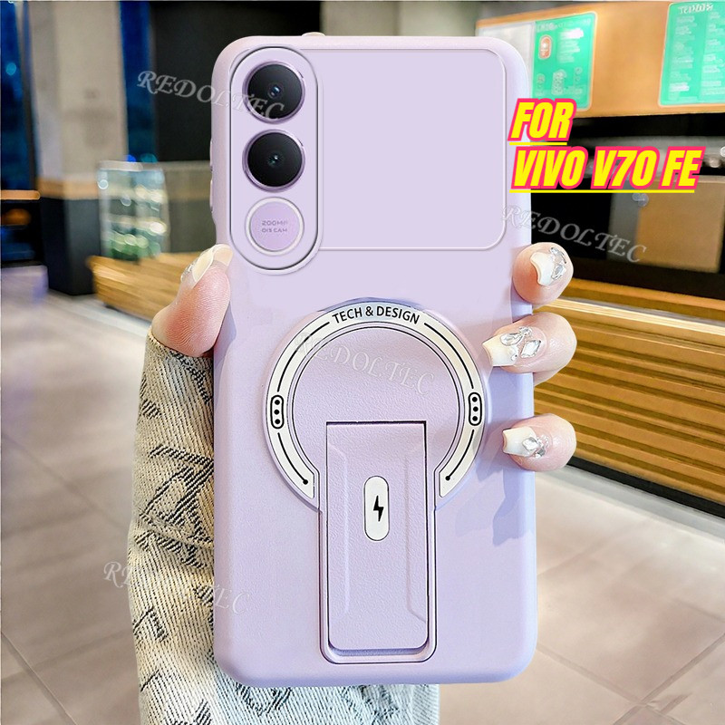VIVO V70 FE 2026 กรณีแฟชั่นใหม่แม่เหล็กที่มองไม่เห็น Kickstand เคสโทรศัพท์ VIVO V70FE Matte Soft Cover สนับสนุนไร้สายชาร์จ Anti-Drop Anti-Fingerprint ปลอก