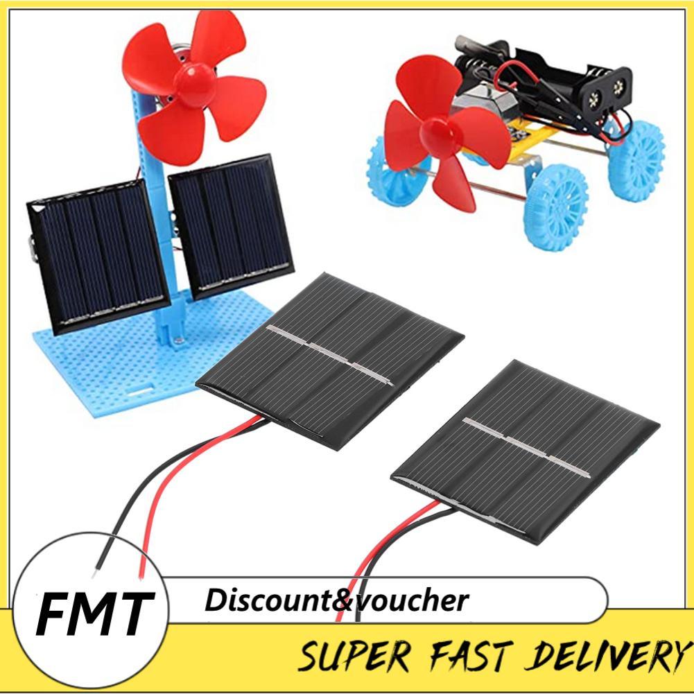 Freemarket Mini แผงเซลล์แสงอาทิตย์ 2 ชิ้นแผงโมดูล Polysilicon Micro กาว Power เซลล์ 43x55 มิลลิเมตร 0.4 วัตต์ 1.5 โวลต์