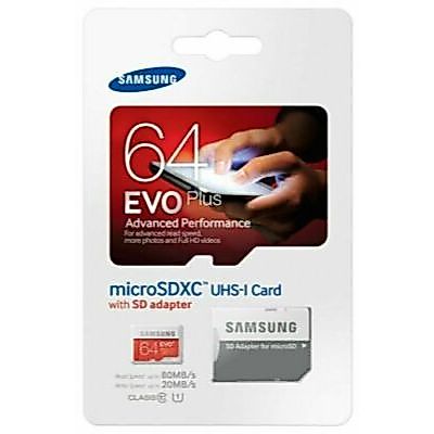 Samsung EVO Plus Class 10 64GB Micro SD พร้อม SD Adaptor 80MB/20MB