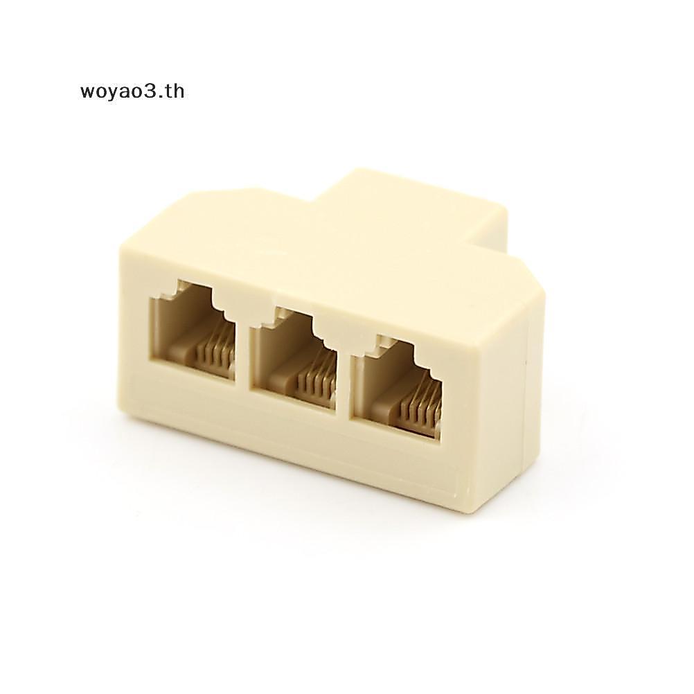 [Woyao] 1PC RJ11 Splitter 3 Way Adapter 1 M ถึง 3 F RJ-11 6P4C Phone Ja Splitter [TH]