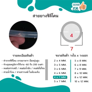 สายยางซิลิโคน ท่อซิลิโคน เกรดอาหาร อุตสาหกรรม วิทยาศาสตร์ คิดราคาต่อ 1 เมตร silicone tube