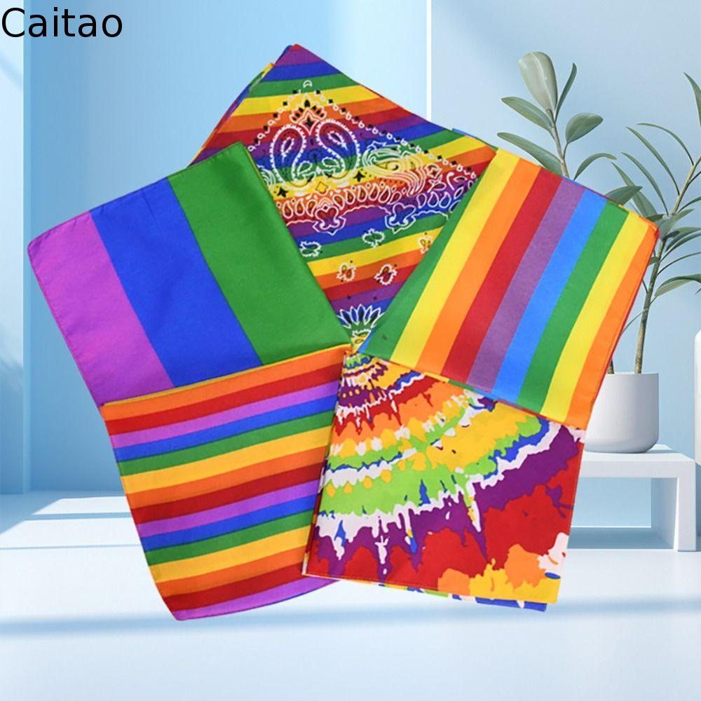 ผ้าพันคอสีรุ้ง Pride Festival ผ้าเช็ดหน้าสี่เหลี่ยม Bandana สไตล์เกย์เลสเบี้ยน สีสันสดใส สำหรับงานพาเหรด