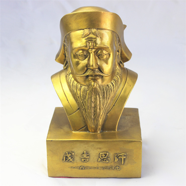 ทองเหลืองของแท้ Genghis Khan Yuantaizu เหล็กไม้จริงๆ Khan หน้าอก Bronze รูปปั้นเครื่องประดับหัตถกรรม