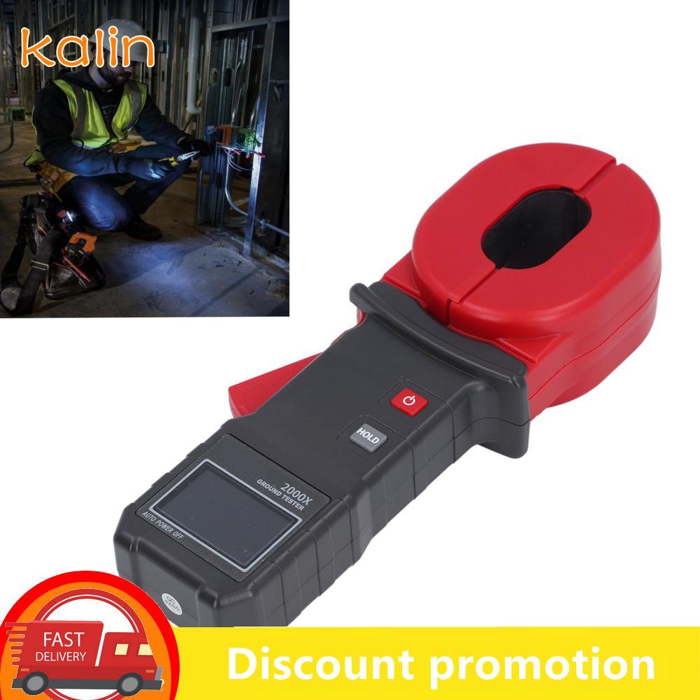 Kalin-th Kalin-th Digital Clamp Ground Earth Meter Tester 0.01-500Ω พร้อมจอแสดงผล LCD อัตโนมัติ 500 กลุ่มหน่วยความจำ