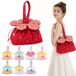 UUMIR กระเป๋าสะพายขา้ง Flower Crossbody Bag, Polka Dots อเนกประสงค์ Tulip-shaped, น่ารักน้ําหนักเบา Mini Simple Floral Shoulder Bag Commuting Tote Bag
