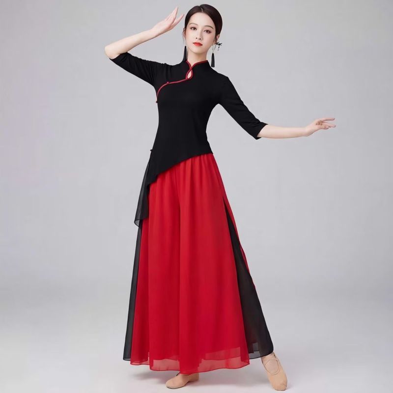 热销成人中国舞练功服女中国风响扇舞演出服古典舞表演服广场舞服装26611 Best-selling adult Chinese practice outfit for women, Chinese-s
