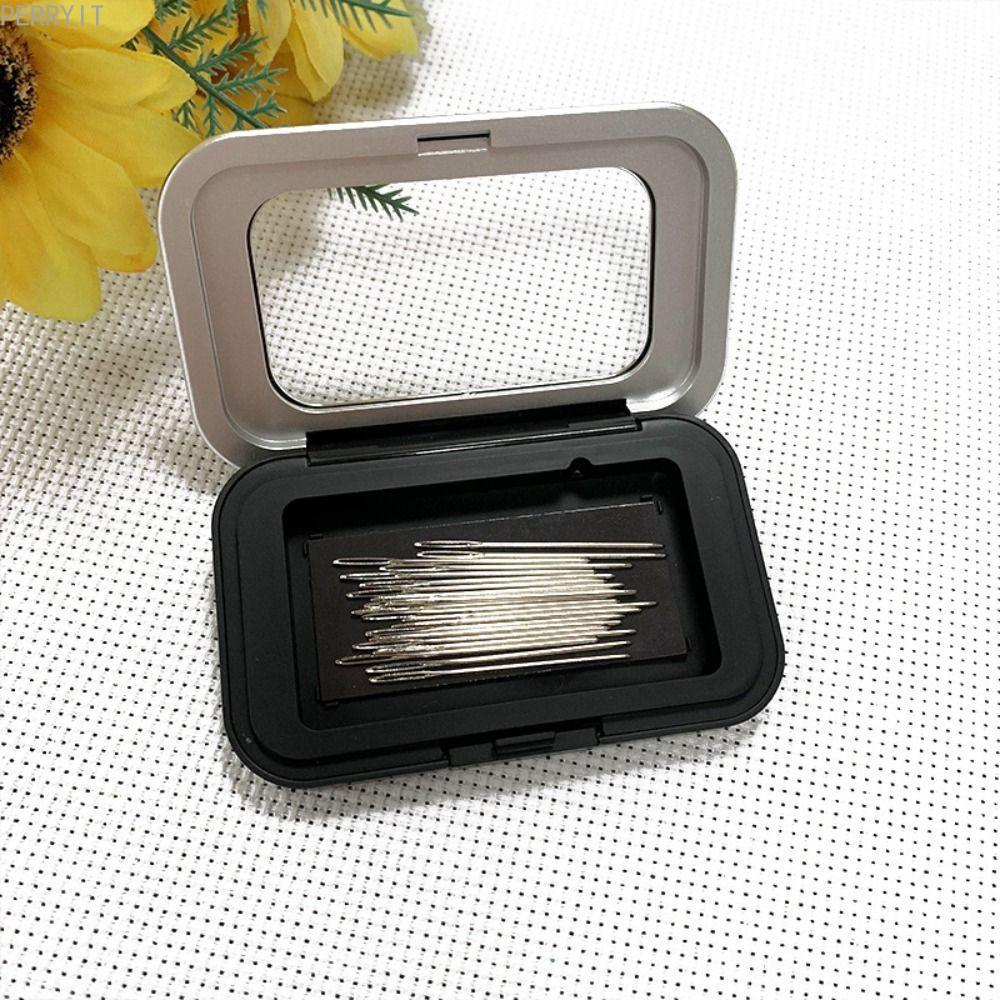 PERRY Magnetic Pin Box, Magnet Sewing Supplies Needle Cushion, Storage Case สี่เหลี่ยมผืนผ้า Pin Magnet Box Pin Needle Storage