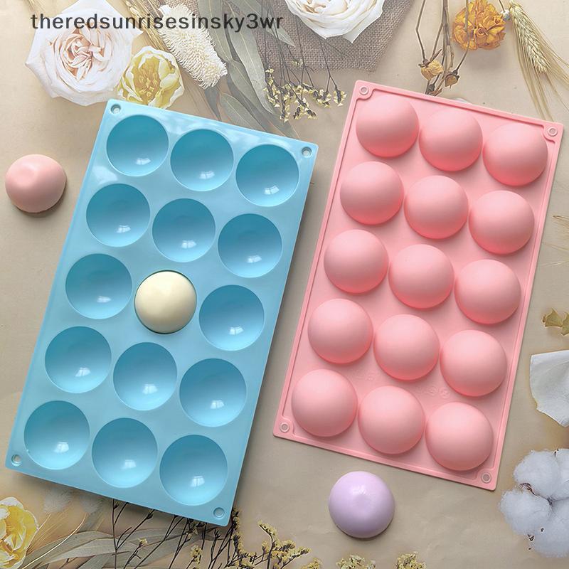 (the) 3D Ball รอบครึ่งทรงกลมแม่พิมพ์ซิลิโคนสําหรับ DIY Baking Pudding Mousse ช็อกโกแลตเป็นมิตรกับสิ่งแวดล้อมแม่พิมพ์เค้กอุปกรณ์ครัวเครื่องมือ (TH)