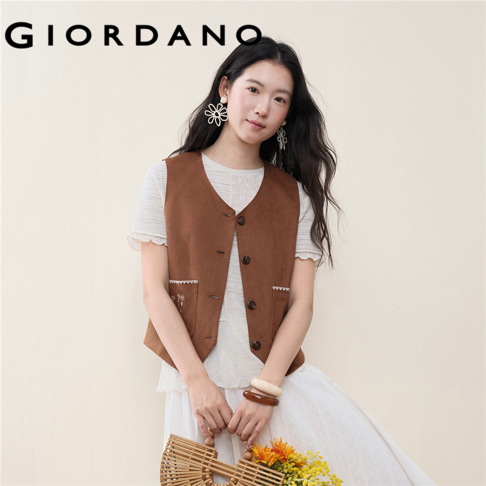 GIORDANO WOMEN Women V Neck Vest 18376305