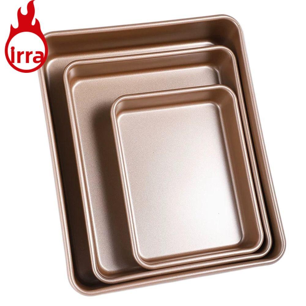 IRRA ถาดอบเตาอบ, ถาดอบเค้กสี่เหลี่ยมผืนผ้าเหล็กคาร์บอน, แม่พิมพ์อบแบบไม่ติดสําหรับงานหนัก 9/11/13 นิ้ว