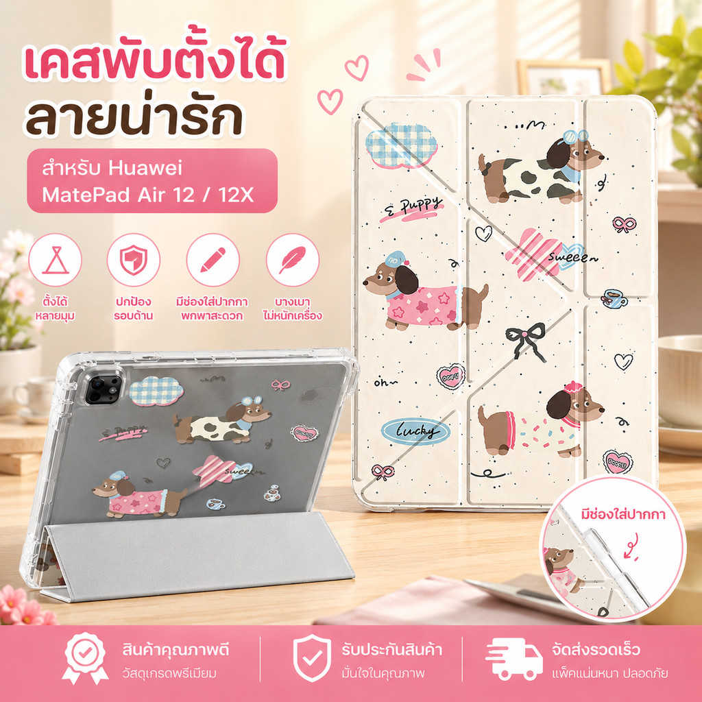 เคส Huawei MatePad 12X / Air 12 นิ้ว ตั้งได้ พับได้ Y-Fold กันกระแทก มีที่เก็บปากกา