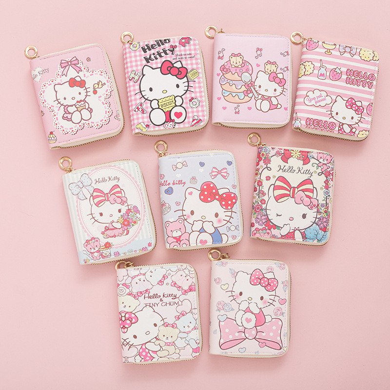 Kitty Waterproof Wallet Cartoon Cute Portable Short hello